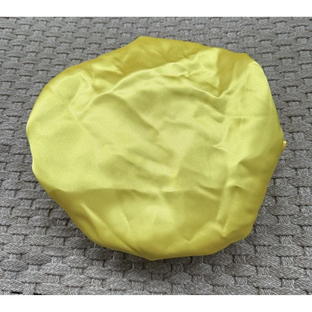 Reversible Satin Sleep Bonnet – Blue & Yellow– Extra Large, Elastic Fit